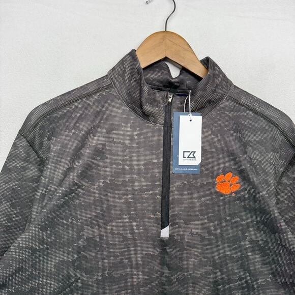 Clemson University Quarter Zip Pullover Men's XL Black Camo Logo Embroidered NEW - Picture 3 of 10